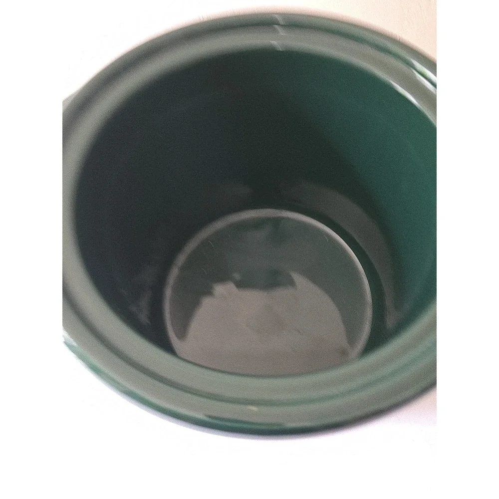 Original Rival 3150 Ceramic Crock Pot Insert 3.5 Qt Dark Green Ribbed Stoneware